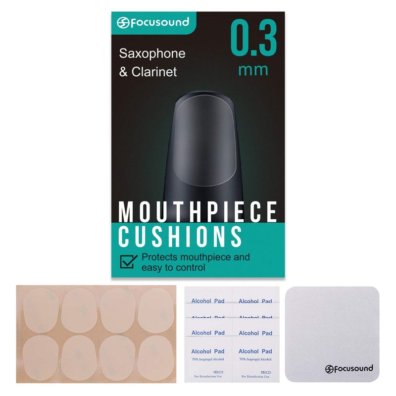 Focusound Saxophone & Clarinet Mouthpiece Cushions, Thin, 0.3mm Clear, 8-Packâ€¦ - Image 1